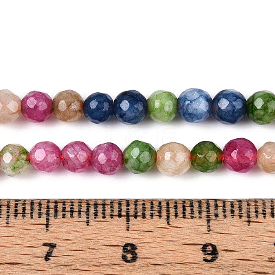 Dyed Natural White Jade Beads Strands G-T139-4mm-60-01-1