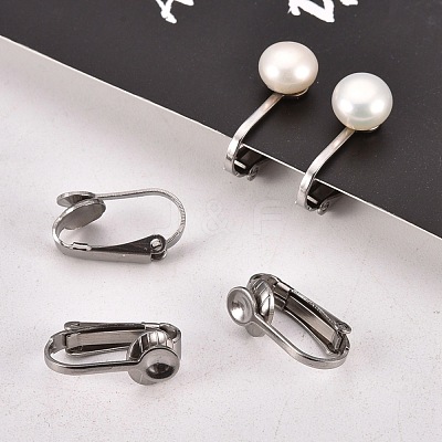 Tarnish Resistant 304 Stainless Steel Clip-on Earring Findings STAS-G081-63P-1