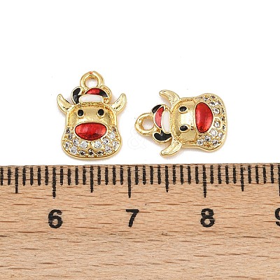 Brass Micro Pave Cubic Zirconia Charms KK-Z129-01G-03-1