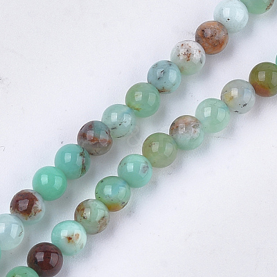 Natural Chrysoprase Beads Strands G-S333-4mm-037-1
