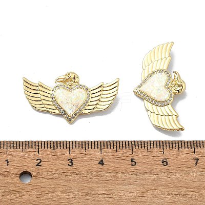 Brass Micro Pave Clear Cubic Zirconia Pendants KK-A221-19F-G-1