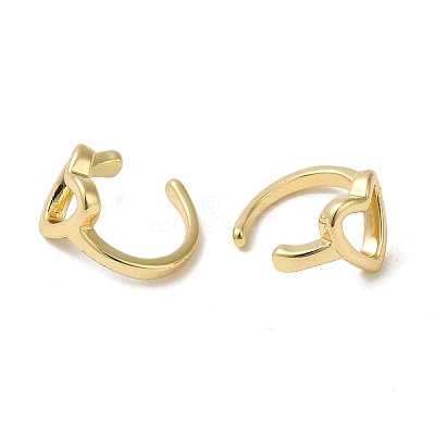 Real 18K Gold Plated Brass Cuff Earrings for Women EJEW-C097-07G-01-1