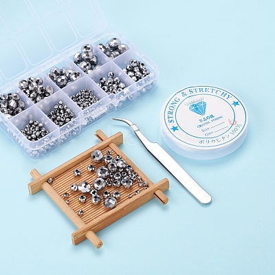 710Pcs Electroplate Transparent Glass Beads Strands DIY-YW0003-07-1