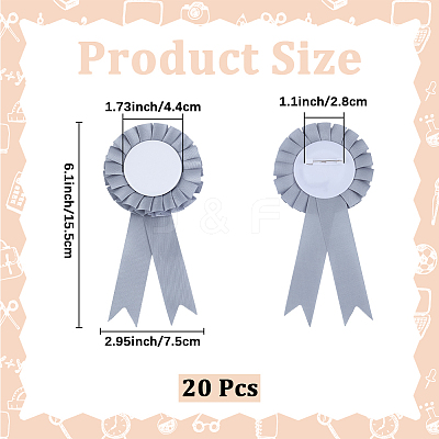 Award Ribbon Shape Iron Badge Pins JEWB-WH20002-04C-1