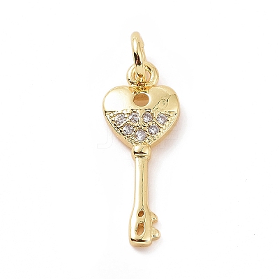 Brass Micro Pave Cubic Zirconia Pendants KK-C012-11G-1