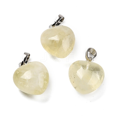 Natural Lemon Quartz Pendants G-J386-H18-P-1