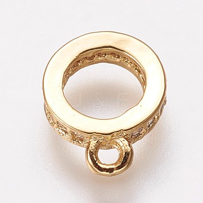 Brass Cubic Zirconia Tube Bails KK-P134-64G-1