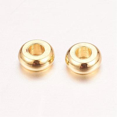Real 18K Gold Plated Brass Spacer Beads KK-E702-14G-NF-1