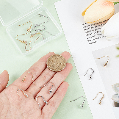 16Pcs 4 Style Brass Ear Hooks KK-PH0009-29-1