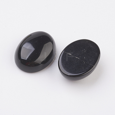 Natural Obsidian Flat Back Cabochons X-G-G741-18x25mm-20-1