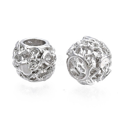 Rack Plating Alloy European Beads MPDL-N039-076-1