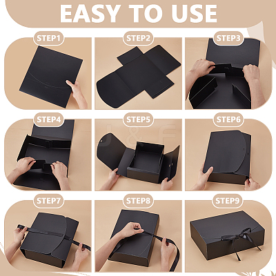 Cardboard Paper Gift Packing Boxes with Ribbon CON-WH0107-60A-1