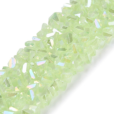 Electroplate Imitation Jade Glass Beads Strands EGLA-Q139-01A-B04-1
