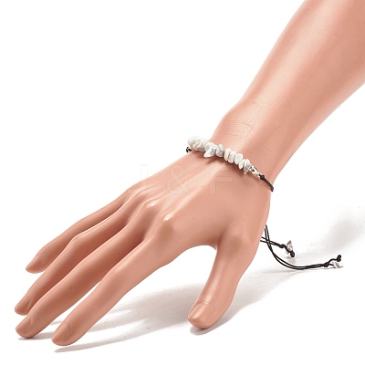 Synthetic Howlite Chips Braided Bead Bracelet BJEW-JB08019-13-1