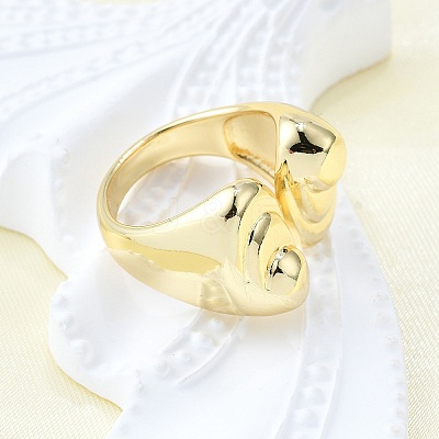 Brass Cuff Rings for Women RJEW-G347-03G-1
