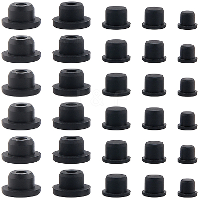 30Pcs 5 Styles Silicone Hole Plugs AJEW-GF0011-63F-1