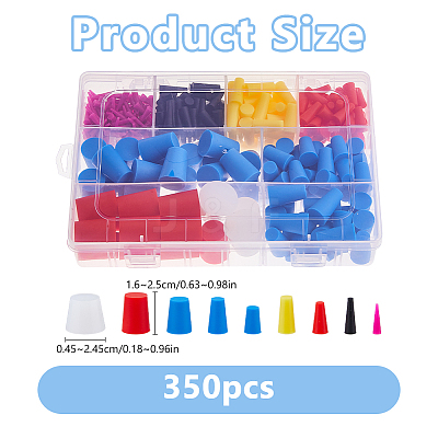 350Pcs Silicone Plugs AJEW-WH0752-326B-1