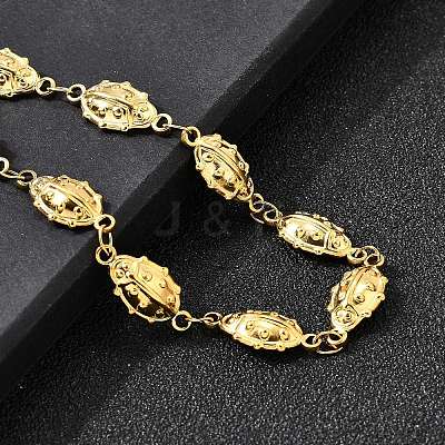 304 Stainless Steel Ladybug Link Bracelets for Women BJEW-K226-15B-G-1