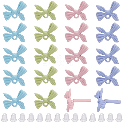 40Pcs Spray Painted Alloy Stud Earring Findings FIND-SP0005-51-1