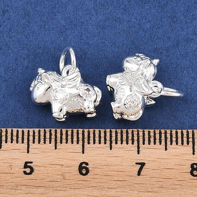 Brass Purple Velvet Rhinestone Charms KK-L274-08S-1