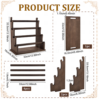 4-Tier Wood Bracelet Organizer Display Stands BDIS-WH0010-16A-1