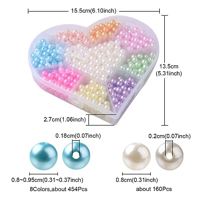 9 Style Spray Painted ABS Plastic Imitation Pearl Beads OACR-YW0001-42-1