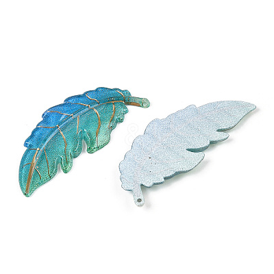 Printed Translucent Acrylic Big Pendants OACR-T028-25-1