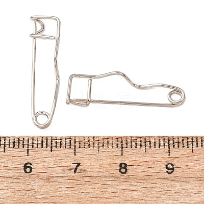 Iron Crimp Safety Pin Brooch Findings JEWB-Z050-01P-02-1