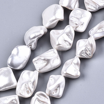 Electroplated Natural Freshwater Shell Beads Strands X-SHEL-R113-01F-1