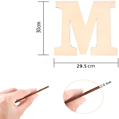 Letter Unfinished Wood Blank Cutouts DIY-ZX040-01M-1