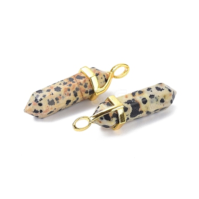 Natural Dalmatian Jasper Pointed Pendants LS-G-G025-01G-33-1