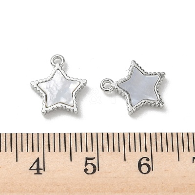 Brass Natural Shell Pendants KK-P355-22P-1