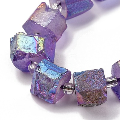 Electroplated Natural Quartz Beads Strands G-G767-02-22-1