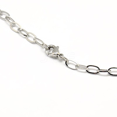 Tarnish Resistant 304 Stainless Steel Cable Chain Necklace Making STAS-A028-N091P-1