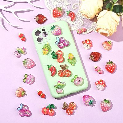 30Pcs 15 Styles Resin & Acrylic & Plastic Cabochons KY-SZ0001-61-1
