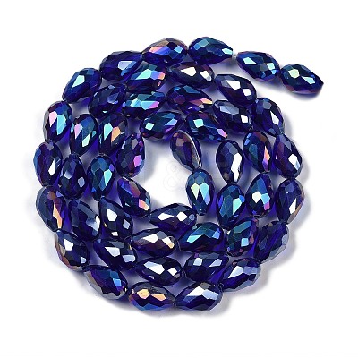 Transparent Electroplate Glass Beads Strands EGLA-N013-T4mm-B07-1