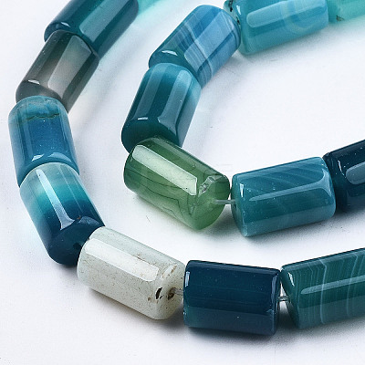 Natural Striped Agate/Banded Agate Beads Strands G-T131-70B-1