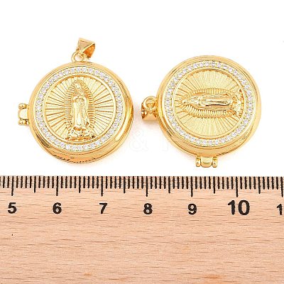 Religion Brass Locket Pendants KK-D232-19G-03-1