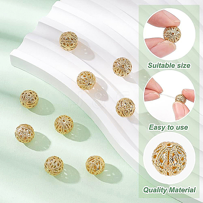 Brass Filigree Beads KK-BC0008-73-1