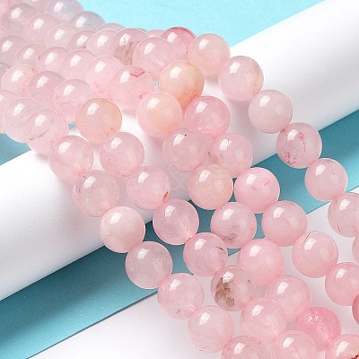 Natural Rose Quartz Dyed Beads Strands G-B046-07-10MM-1