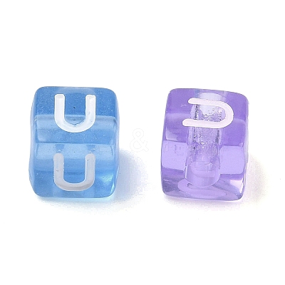 Spray Painted Transparent Acrylic Beads MACR-K365-07U-1