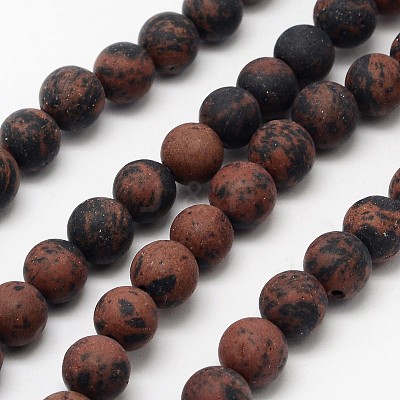 Natural Mahogany Obsidian Beads Strands G-D681-12mm-1