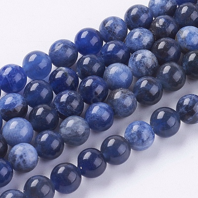 Natural Sodalite Beads Strands X-G-G448-6mm-25-1