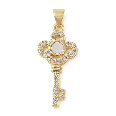 Brass Micro Pave Clear Cubic Zirconia Pendants KK-I712-58G-04-1