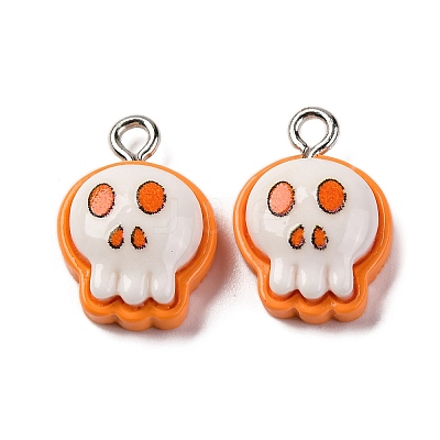 Halloween Theme Opaque Resin Pendants RESI-D075-01M-1