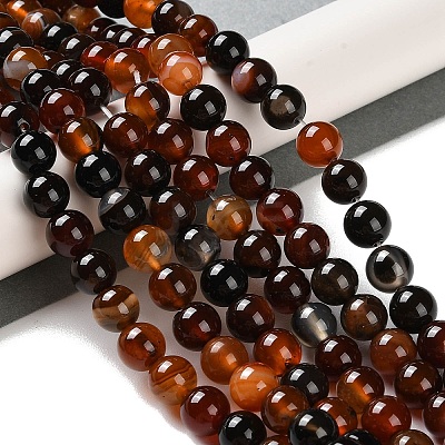 Natural Striped Agate/Banded Agate Beads Strands G-Z060-A01-B13-1