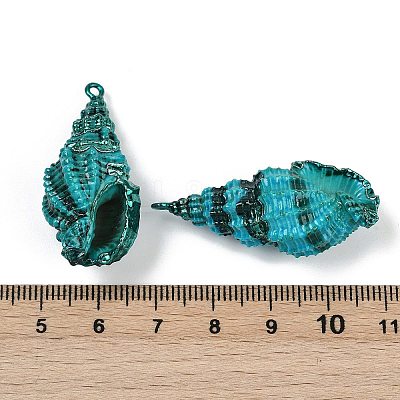 Spray Painted Natural Spiral Shell Pendants SHEL-K006-50C-1