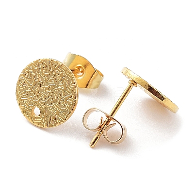 201 Stainless Steel Flat Round Stud Earring Findings LS-X-STAS-K259-18C-G-1