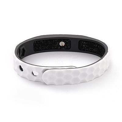 Flat Silicone Cord Bracelets LS-BJEW-F421-01K-1