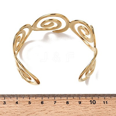 304 Stainless Steel Cuff Bangles for Women BJEW-D384-02G-1